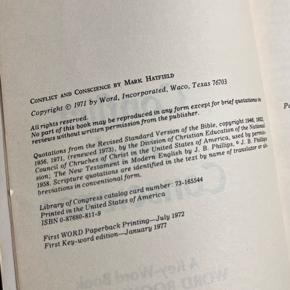 📕”Conflict and Conscience” (1971) by Mark O. Hatfield Vintage Paperback Book📕 - Picture 5 of 14